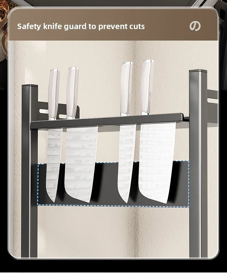 Multi-Layer Kitchen Storage Rack Carbon Steel for Spices and Tools