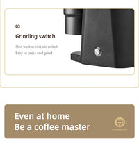 STARSEEKER EDGE Stainless Steel Burr Coffee Grinder 48MM Espresso Stepless Fineness Adjustment Electric Coffee Grinders Black