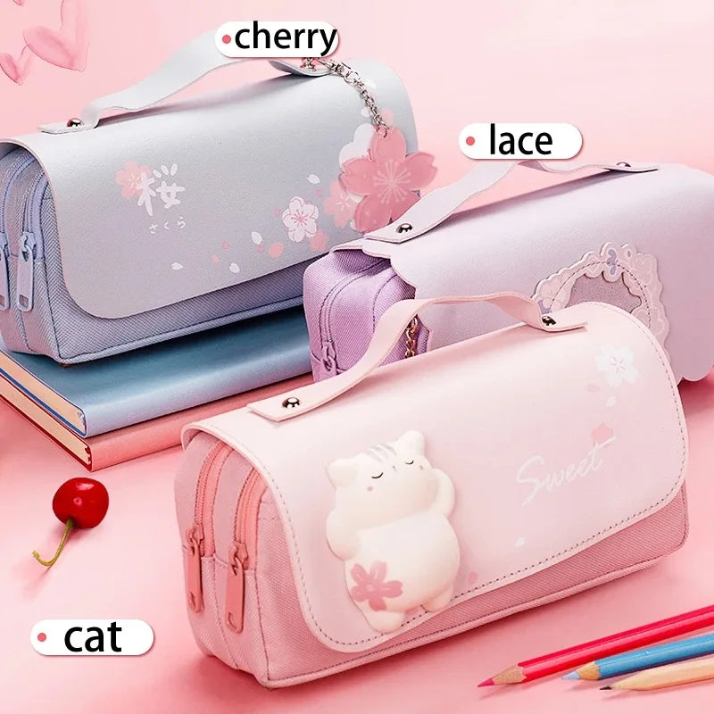 School Supplies Kawaii Stationery School Pencil Cases for Girls Bags Pens Cute Korean Stationery Holsters Supply Store Aesthetic