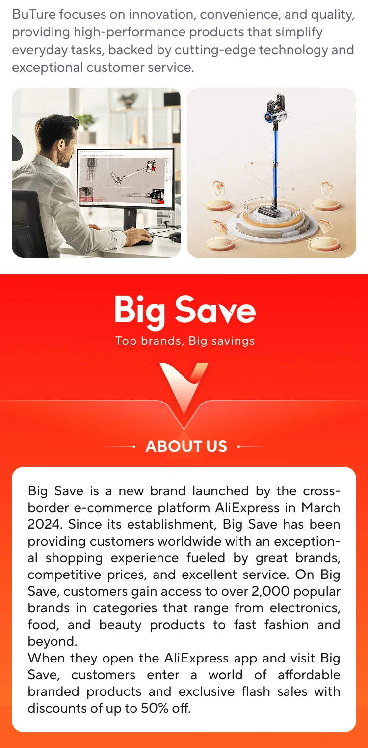 BUTURE VC80 Cordless Handheld Vacuum Cleaner 500W