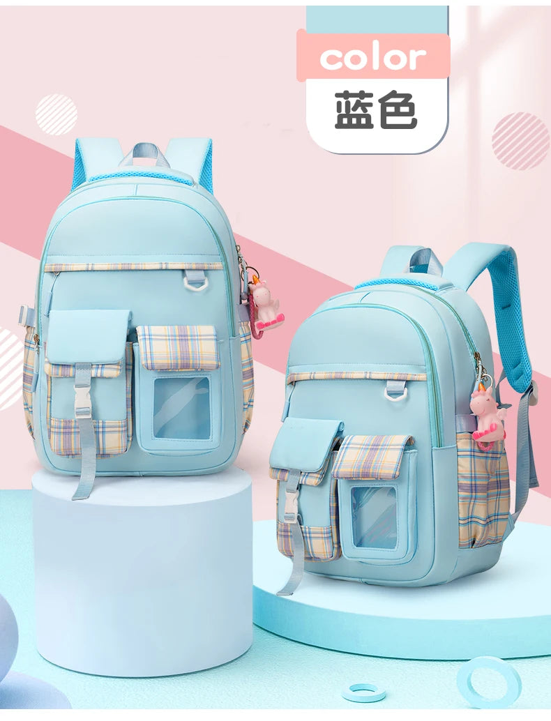 2025 New - Style Schoolbag for Primary School Girls, Suitable for Grades 1, 3 to 6, Child-Friendly, Load-Reducing and Spine