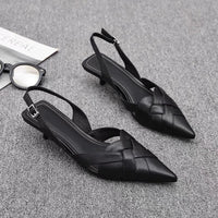 Weave Women Heeled Sandals Pointed Toe Elegant Shoes Woman Trend New Slippers Fashion Heels Women Zapatos Mujer