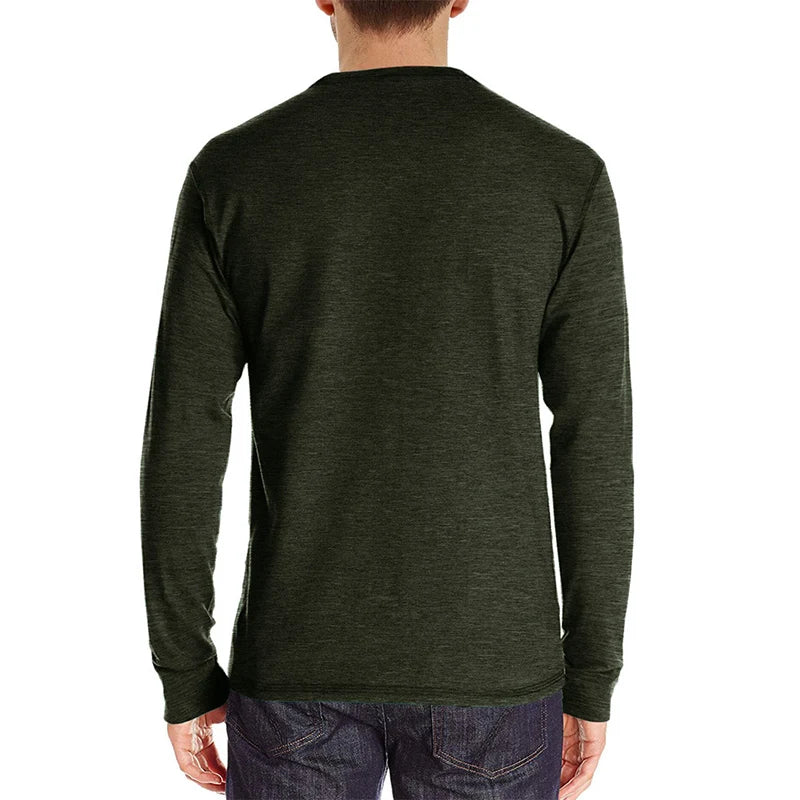 Men’s Casual Long Sleeve Elastic T-Shirt