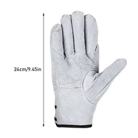 Work Gloves Cowhide Leather Welding Gloves Heat Resistant Security Protection Safety Work Gloves for Welder Cutting Gardening