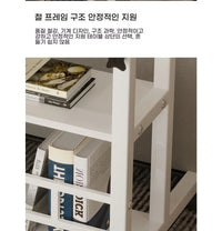 Simple Double-Layer Small Office Desk Floor Standing Simplicity Bedside Desk Adjustable Height Side Mobile Laptop Computer Table