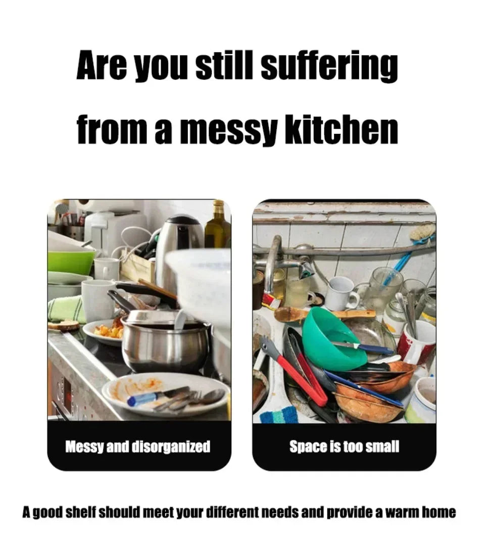 2-Tier Kitchen Microwave & Seasoning Storage Rack