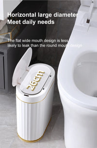 Smart Home Automatic Sensor Trash Can For Kitchen Bathroom Toilet Smart Trash Can Living Room Dustbin Wastebasket Waterproof Bin