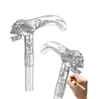 Skull Head Walking Stick with Hidden Plate Self Defense Fashion Cane Plate Cosplay Crosier Stick 93cm