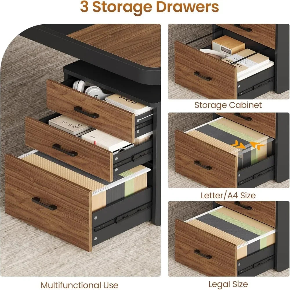 70.9" Executive Office Desk with Storage
