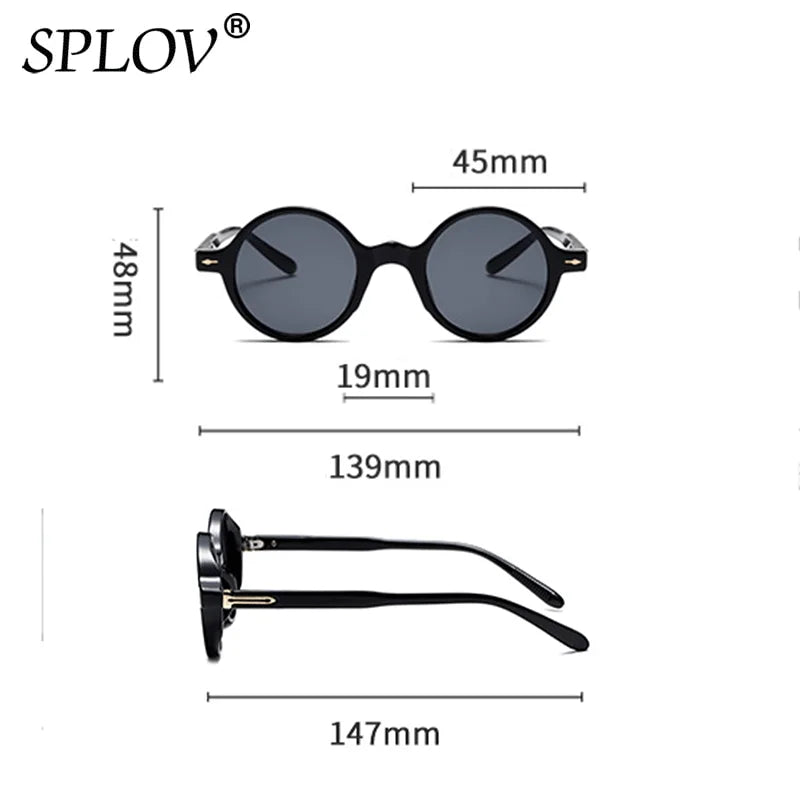 Vintage Small Round Sunglasses with Rivets UV400