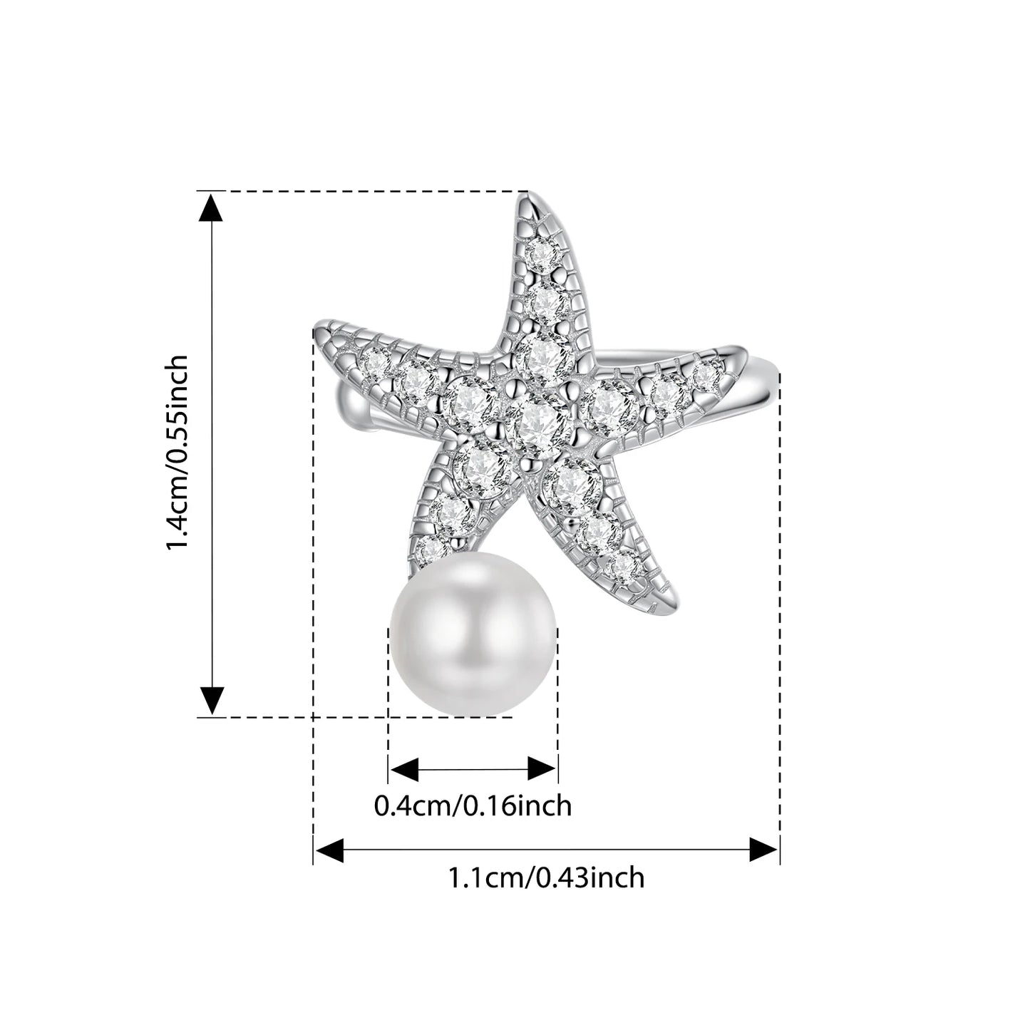 Bamoer 925 Silver Mermaid & Starfish Ocean Hoop Earrings