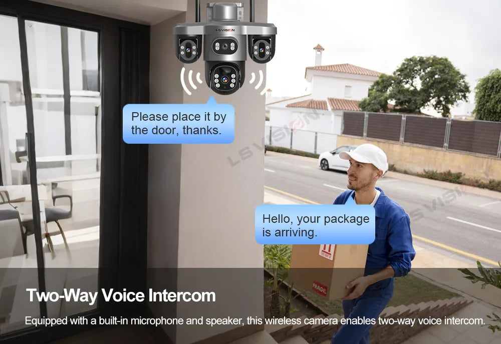 LS VISION V380 Pro 4G Solar PTZ Security Camera 15MP