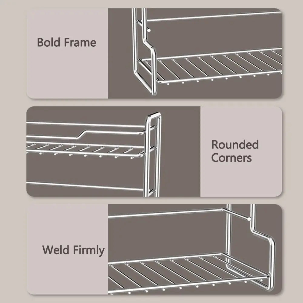 Waterproof Double-Layer Kitchen Organizer Shelf – Space Saver