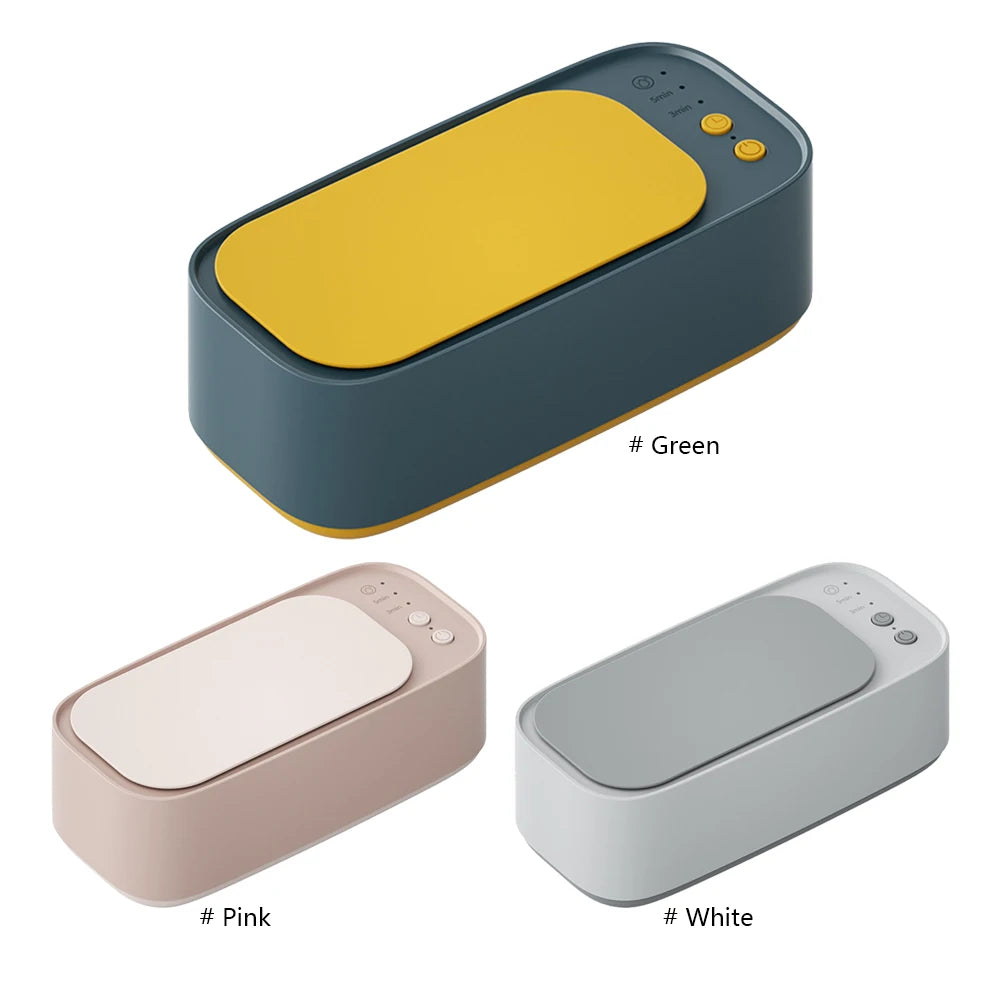 Ultrasonic High-frequency Vibration Cleaners 3 Gear 360 Degree Cleaning Machine Timing for Jewelry/Pacifier/Makeup Tool/Eyeglass