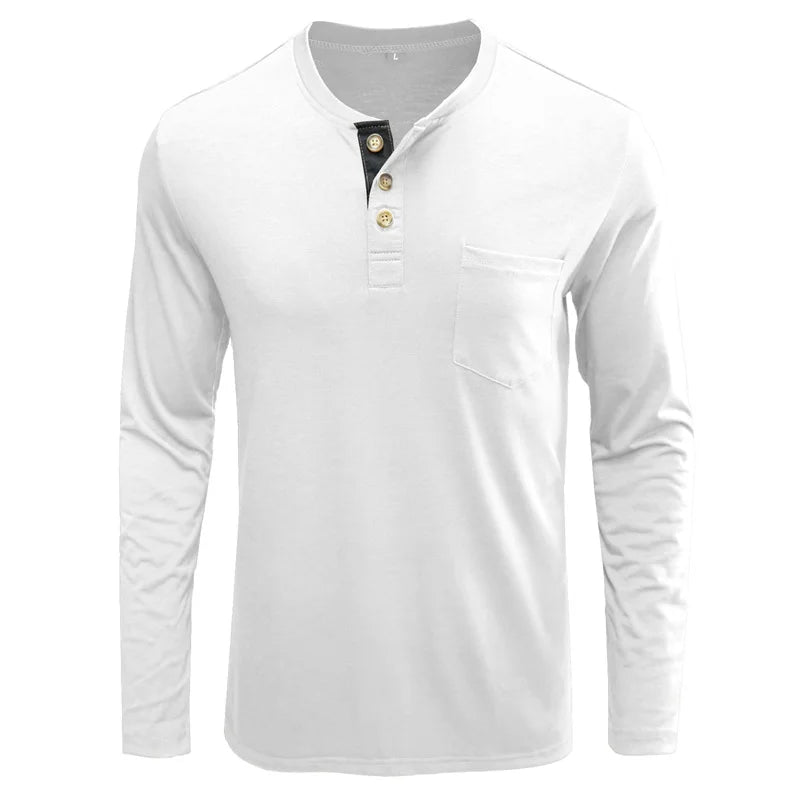 Men’s Casual Long Sleeve Elastic T-Shirt