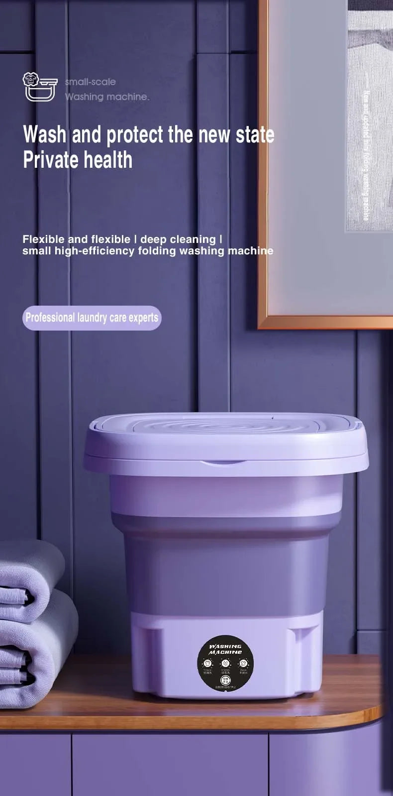 8L Portable Folding Mini Washing Machine