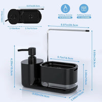 4-in-1 Kitchen Soap Dispenser with Sponge & Rag Rack