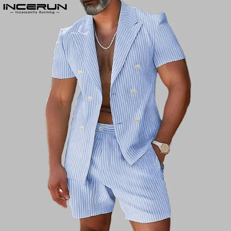 Men’s Striped Two-Piece Set