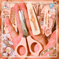 school supplies kawaii stationery scissors office supplies and school acsesories cute capybara mini scissors Pretty stationery