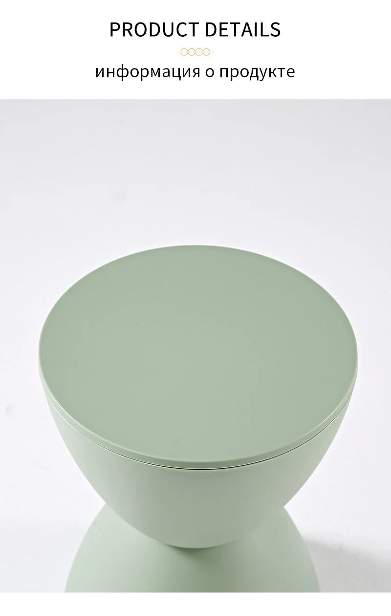 Nordic Round Ottoman Pouf – Living Room Coffee Side Table