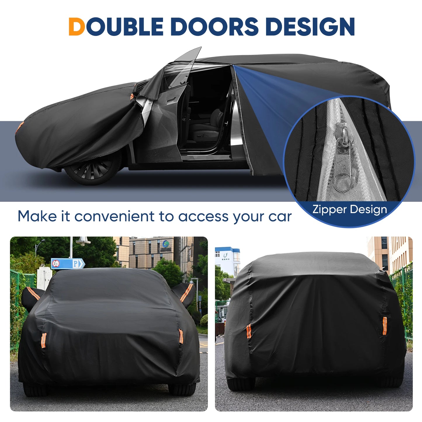 Universal Black Car Cover Dust & Sun Protection