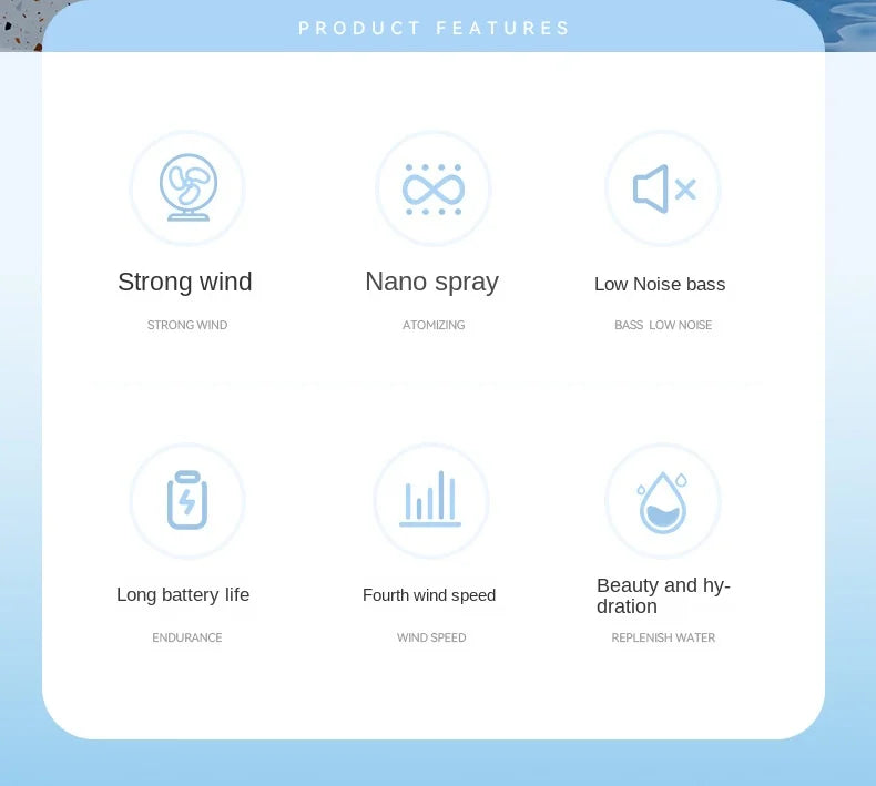 Mini USB Misting Fan – Portable Handheld Rechargeable Cooler