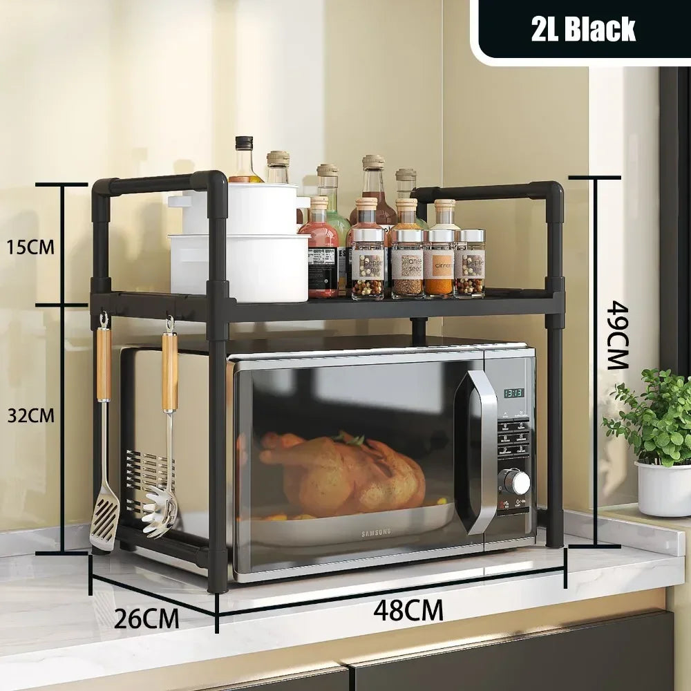 2-Tier Kitchen Microwave & Seasoning Storage Rack