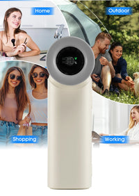 Portable Handheld Fan Turbo Strong Wind 5 Speeds Adjustable Mini Fan USB Rechargeable Personal Highspeed Fans for Travel Camping