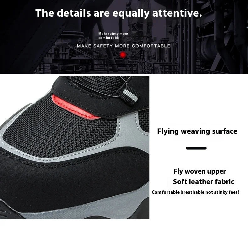 Men’s Steel Toe Safety Sneakers Anti-Smash Work Shoes