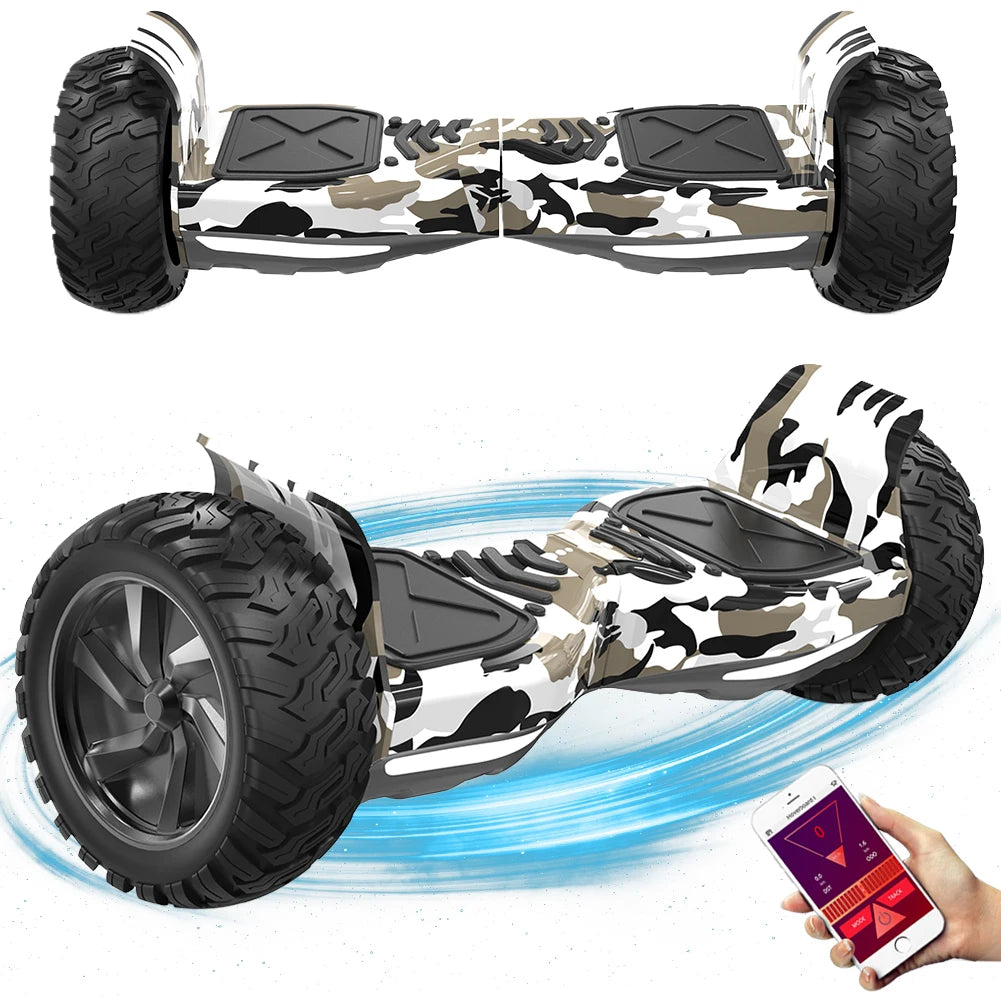 RCB Hoverboard 8.5" all terrain hoverboards, APP control, integrated LED Bluetooth with powerful motor, electric skateboard
