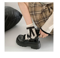 2025 Woman Elegant Shoes Spring New Fashion French Style Soft Non-slip Versatile Chic Butterfly Black Mary Jane Leather Shoes