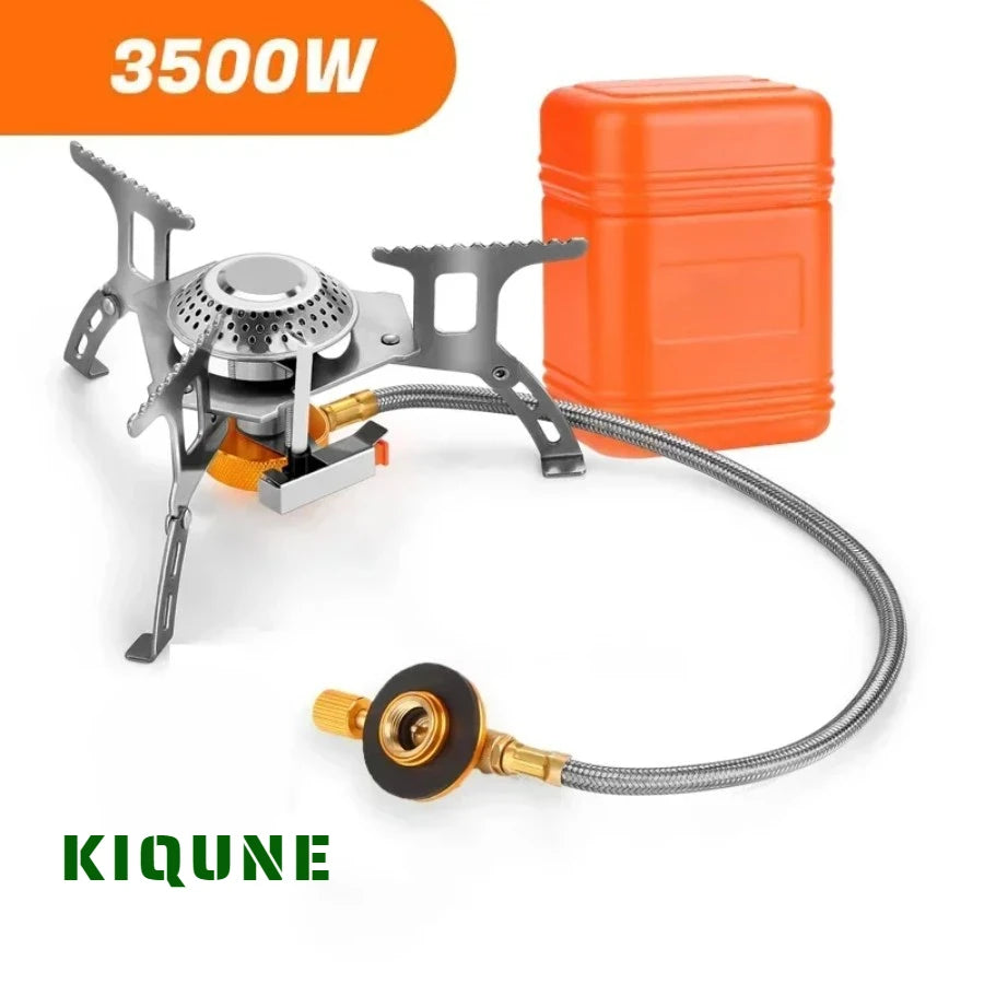 KIQUNE Portable Camping Gas Stove 3500W Outdoor Cooking