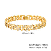 Vnox  Block Chain Bracelets For Women Cubic Zirconia Inlay, Gold Plated Fashion Charm Jewelry Gifts To Girlfriend