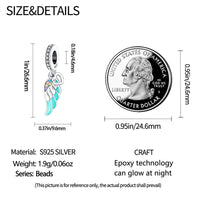 925 Sterling Silver Colorful Koi Pendant Beads Lucky Charm for DIY Bracelets