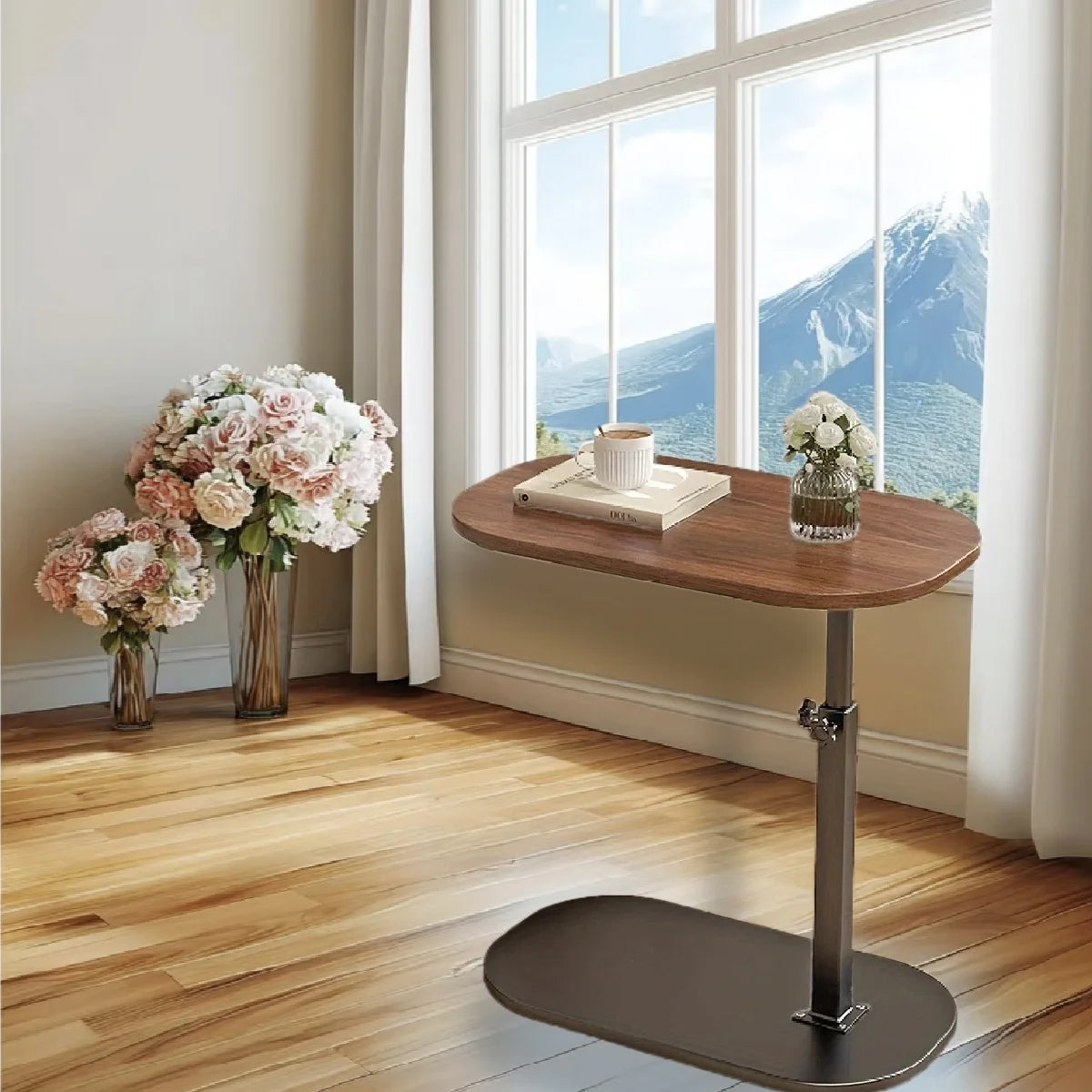 Portable Adjustable Folding Side Table/Laptop Desk, for Home Office, Coffee Table, Bedside Sofa, Office Reception Area, Mother's