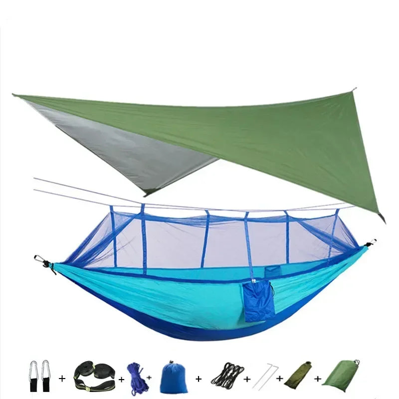 Swallowtail Camping Hammock with Mosquito Net & Rainfly