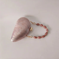 Marble Acrylic Evening Clutch Bag with Diamond Chain