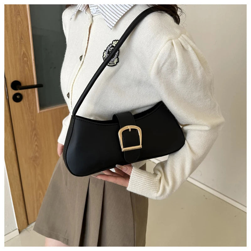 Women’s PU Leather Shoulder Bag – Vintage Soft Armpit Purse
