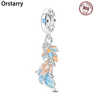 925 Sterling Silver Colorful Koi Pendant Beads Lucky Charm for DIY Bracelets