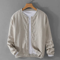 Men’s Cotton Linen Jacket – Casual Travel Stand Collar