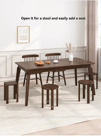 Stackable stool, modern dining table stool, natural wood, new Chinese style solid wood round stool