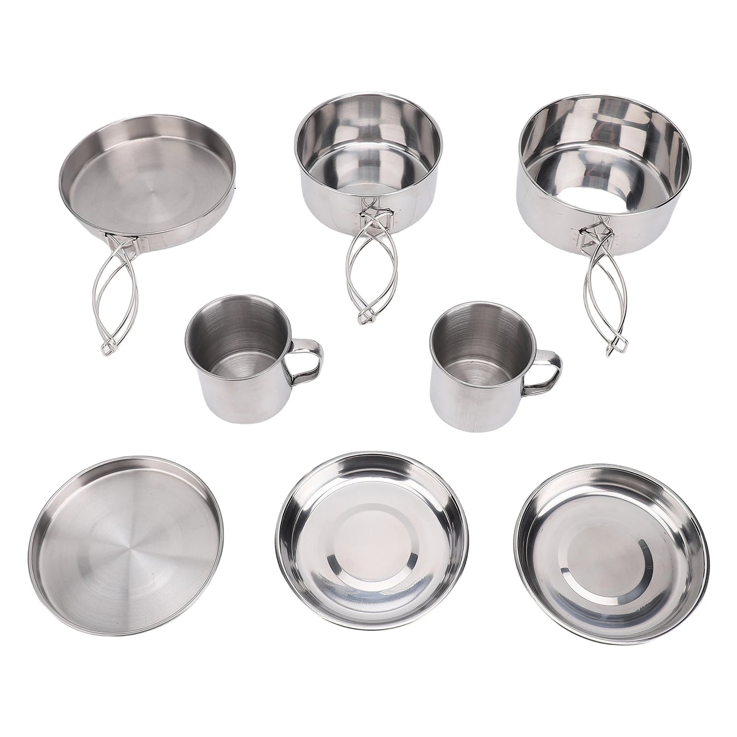 Camping Cookware Set 4–5 Person Stainless Steel Set