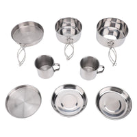Camping Cookware Set 4–5 Person Stainless Steel Set