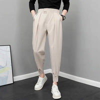 Men High Waist Casual Loose Spring Summer Pants