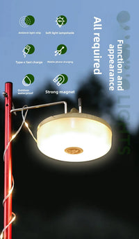 Multi-Functional Outdoor Camping Lamp with Light String