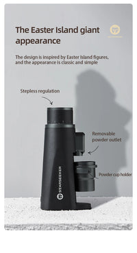 STARSEEKER EDGE Stainless Steel Burr Coffee Grinder 48MM Espresso Stepless Fineness Adjustment Electric Coffee Grinders Black