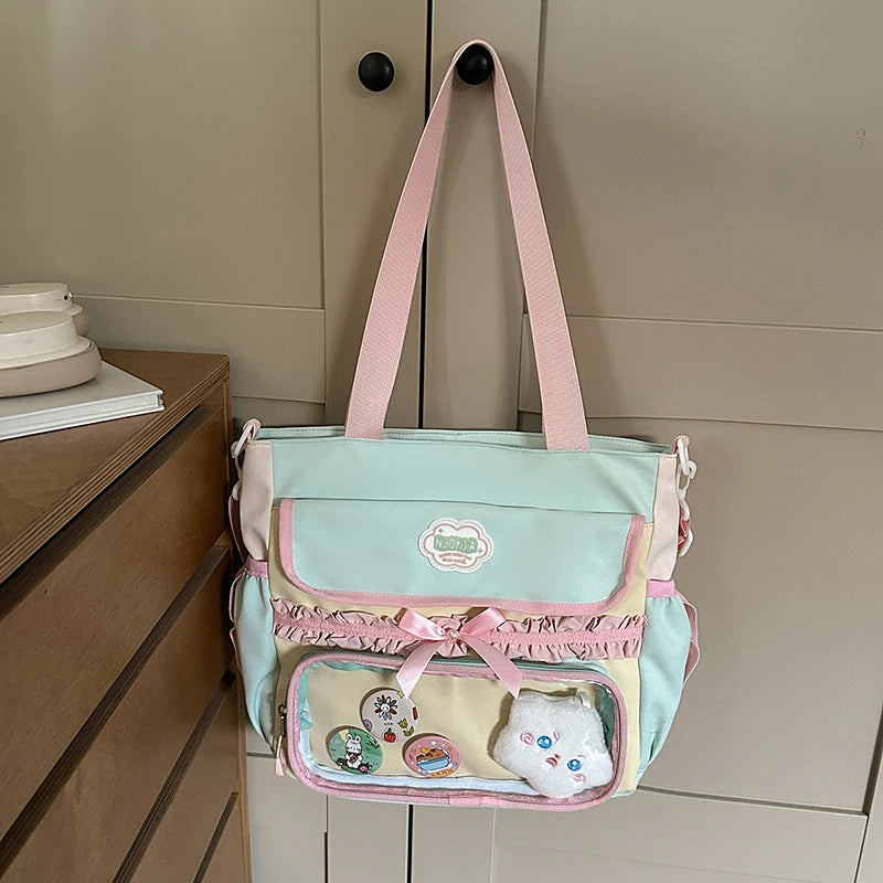 Large Capaci Children's School Bag Set for Girls Primary And Middle School Double oulder Bapa Sweet College Sle