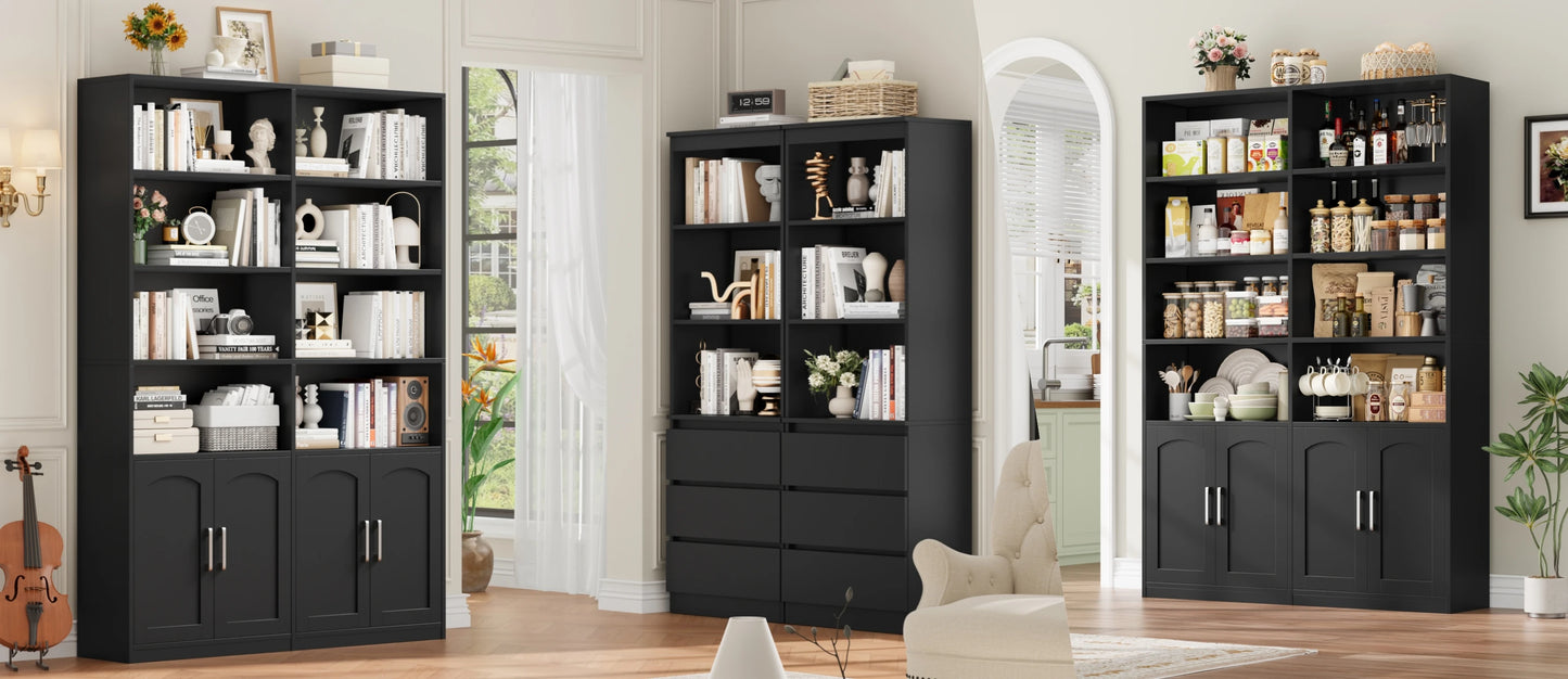 Getone Bookshelf Wardrobe with 12 Compartments & Doors