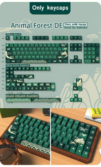 Animal Forest Green Cherry Profile Keycap Set ISO Layout