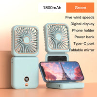 3-in-1 Mini Portable Neck & Handheld Fan with Power Bank